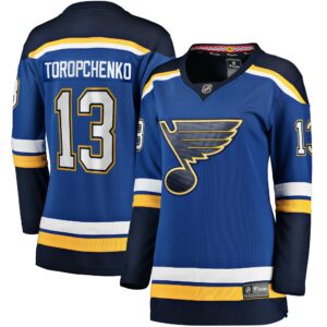 Women's St. Louis Blues Alexey Toropchenko Fanatics Branded Blue Home Breakaway Player Jersey