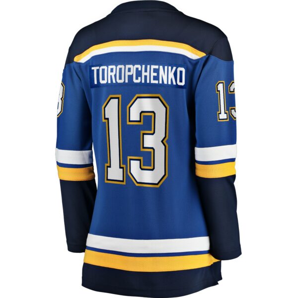 Women’s St. Louis Blues Alexey Toropchenko Fanatics Branded Blue Home Breakaway Player Jersey