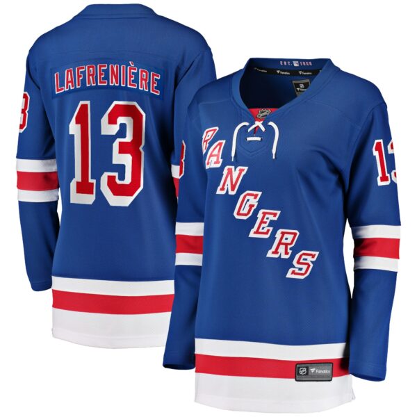 Women’s New York Rangers Alexis Lafreniere Fanatics Branded Blue Home Premier Breakaway Player Jersey