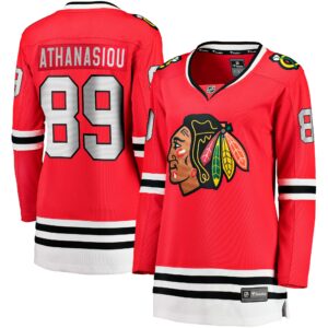 Women's Chicago Blackhawks Andreas Athanasiou Fanatics Branded Red Home Breakaway Player Jersey