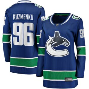 Women's Vancouver Canucks Andrei Kuzmenko Fanatics Branded Blue Home Breakaway Player Jersey