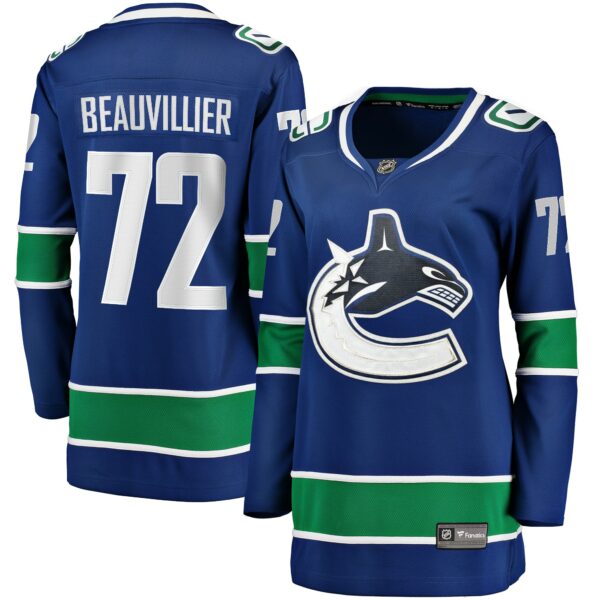 Women’s Vancouver Canucks Anthony Beauvillier Fanatics Branded Blue Home Breakaway Jersey