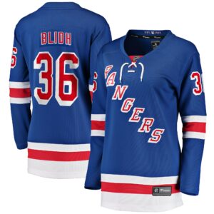 Women's New York Rangers Anton Blidh Fanatics Branded Blue Home Breakaway Player Jersey