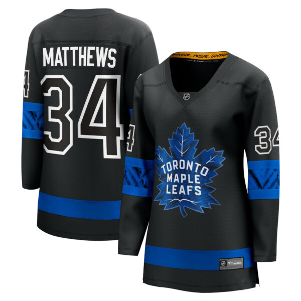 Women’s Toronto Maple Leafs Auston Matthews Fanatics Branded Black Alternate Premier Breakaway Reversible Player Jersey