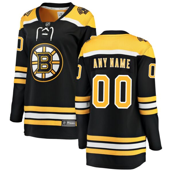 Women’s Boston Bruins Fanatics Branded Black Home Breakaway Custom Jersey