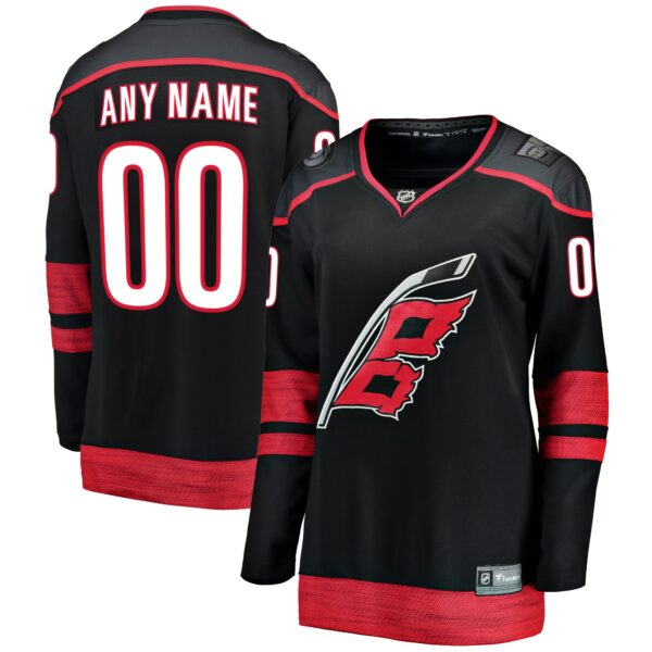 Women’s Carolina Hurricanes Fanatics Branded Black Home Breakaway Custom Jersey