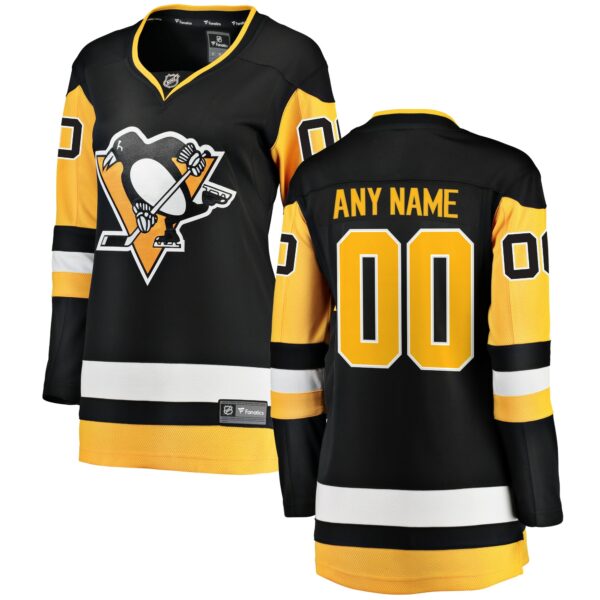 Women’s Pittsburgh Penguins Fanatics Branded Black Home Breakaway Custom Jersey