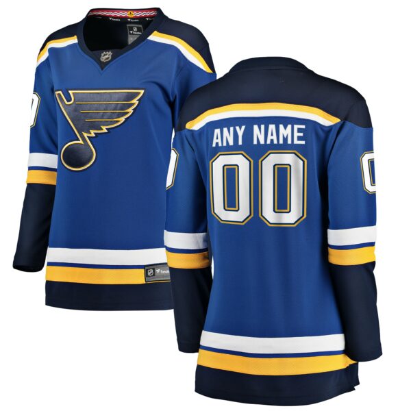 Women’s St. Louis Blues Fanatics Branded Blue Home Breakaway Custom Jersey