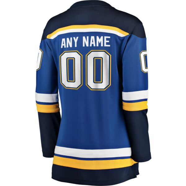 Women’s St. Louis Blues Fanatics Branded Blue Home Breakaway Custom Jersey