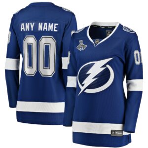 Women's Tampa Bay Lightning Fanatics Branded Blue 2021 Stanley Cup Champions Home Breakaway Custom Jersey