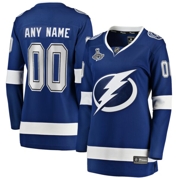 Women’s Tampa Bay Lightning Fanatics Branded Blue 2021 Stanley Cup Champions Home Breakaway Custom Jersey