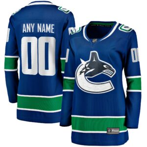 Women's Vancouver Canucks Fanatics Branded Blue Breakaway Custom Jersey