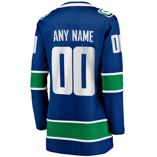 Women’s Vancouver Canucks Fanatics Branded Blue Breakaway Custom Jersey