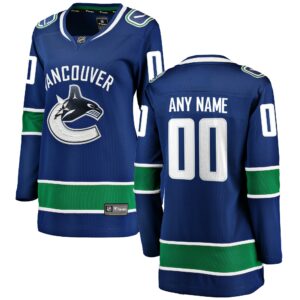 Women's Vancouver Canucks Fanatics Branded Blue Home Breakaway Custom Jersey