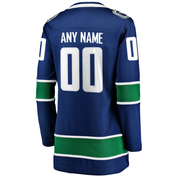 Women’s Vancouver Canucks Fanatics Branded Blue Home Breakaway Custom Jersey