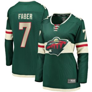 Women's Minnesota Wild Brock Faber Fanatics Branded Green Home Breakaway Player Jersey