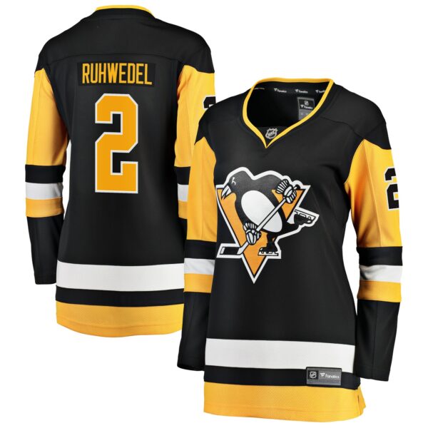 Women’s Pittsburgh Penguins Chad Ruhwedel Fanatics Branded Black Premier Breakaway Player Jersey