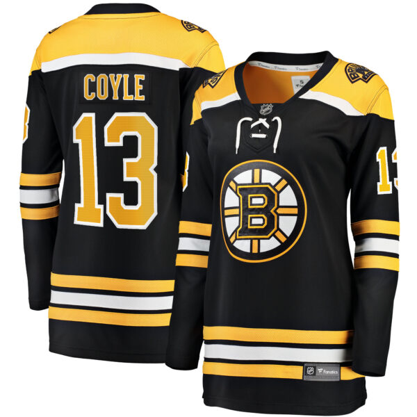 Women’s Boston Bruins Charlie Coyle Fanatics Branded Black Home Breakaway Jersey