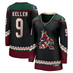 Women's Arizona Coyotes Clayton Keller Fanatics Branded Black Home Breakaway Player Jersey