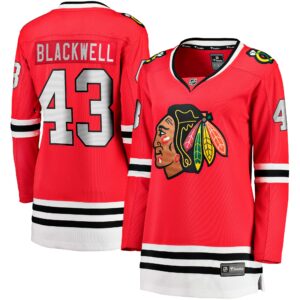 Women's Chicago Blackhawks Colin Blackwell Fanatics Branded Red Home Breakaway Player Jersey