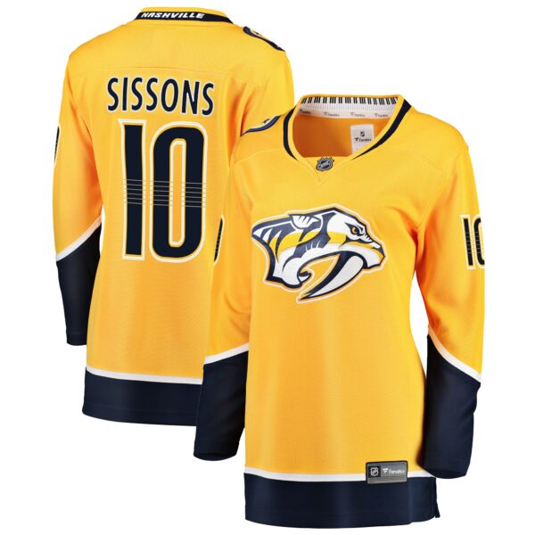 Women’s Nashville Predators Colton Sissons Fanatics Branded Gold Breakaway Player Jersey