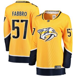 Women's Nashville Predators Dante Fabbro Fanatics Branded Gold Home Breakaway Player Jersey