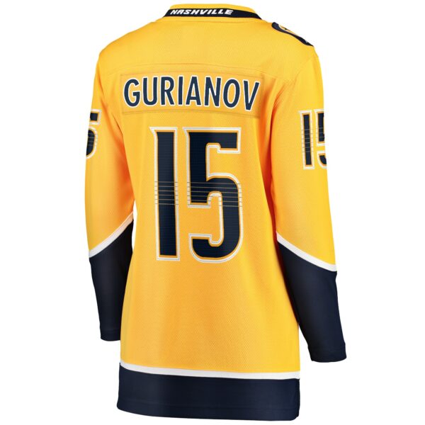 Women’s Nashville Predators Denis Gurianov Fanatics Branded Gold Home Breakaway Player Jersey