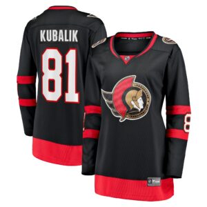 Women's Ottawa Senators Dominik Kubalik Fanatics Branded Black Home Breakaway Player Jersey