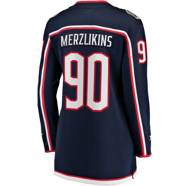 Women’s Columbus Blue Jackets Elvis Merzlikins Fanatics Branded Navy Home Breakaway Jersey