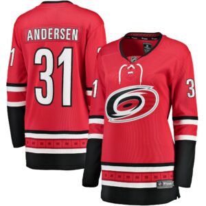 Women's Carolina Hurricanes Frederik Andersen Fanatics Branded Red Alternate Breakaway Player Jersey