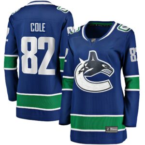 Women's Vancouver Canucks Ian Cole Fanatics Branded Blue Home Breakaway Player Jersey