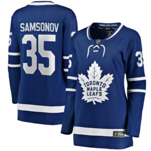 Women's Toronto Maple Leafs Ilya Samsonov Fanatics Branded Blue Home Breakaway Player Jersey