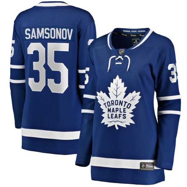 Women’s Toronto Maple Leafs Ilya Samsonov Fanatics Branded Blue Home Breakaway Player Jersey