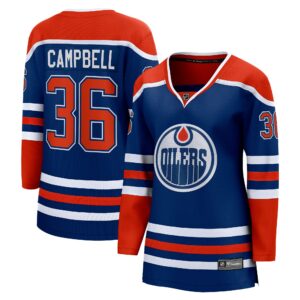 Women's Edmonton Oilers Jack Campbell Fanatics Branded Royal Home Breakaway Player Jersey