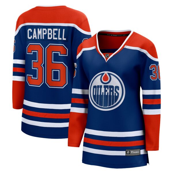 Women’s Edmonton Oilers Jack Campbell Fanatics Branded Royal Home Breakaway Player Jersey