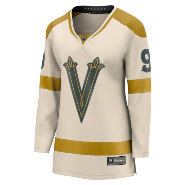 Women’s Vegas Golden Knights Jack Eichel Fanatics Branded Cream 2024 NHL Winter Classic Breakaway Player Jersey