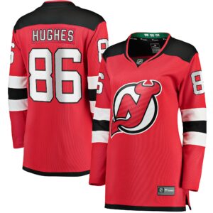 Women's New Jersey Devils Jack Hughes Fanatics Branded Red Home Breakaway Jersey