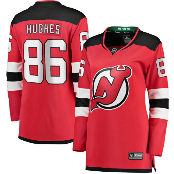 Women’s New Jersey Devils Jack Hughes Fanatics Branded Red Home Breakaway Jersey