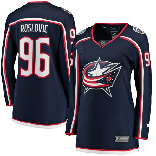 Women’s Columbus Blue Jackets Jack Roslovic Fanatics Branded Navy Home Breakaway Jersey