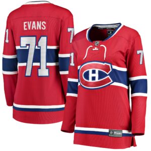 Women's Montreal Canadiens Jake Evans Fanatics Branded Red Home Breakaway Player Jersey