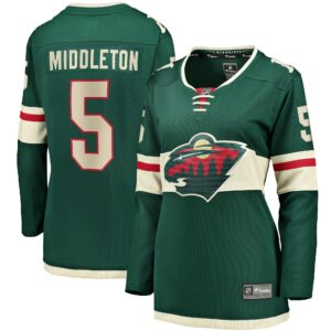 Women's Minnesota Wild Jake Middleton Fanatics Branded Green Home Breakaway Player Jersey