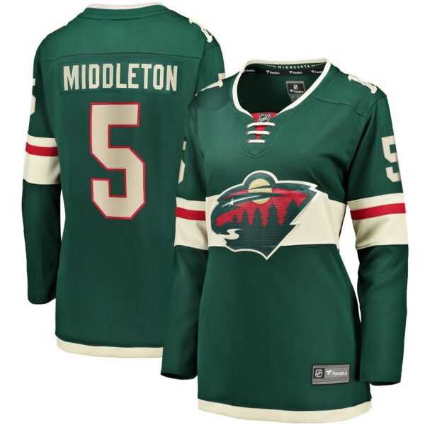 Women’s Minnesota Wild Jake Middleton Fanatics Branded Green Home Breakaway Player Jersey