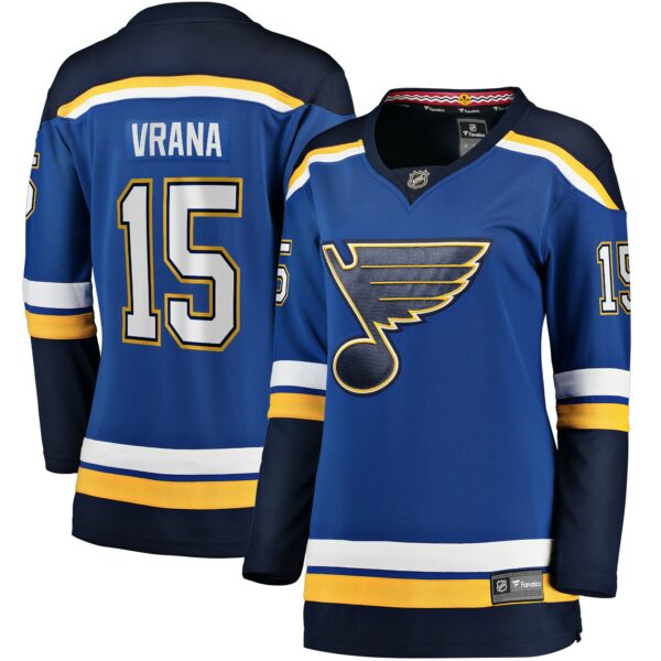 Women’s St. Louis Blues Jakub Vrana Fanatics Branded Blue Home Breakaway Jersey