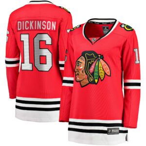 Women's Chicago Blackhawks Jason Dickinson Fanatics Branded Red Home Breakaway Player Jersey