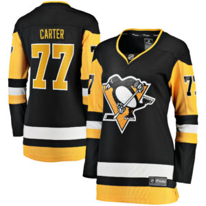 Women's Pittsburgh Penguins Jeff Carter Fanatics Branded Black Home Breakaway Jersey