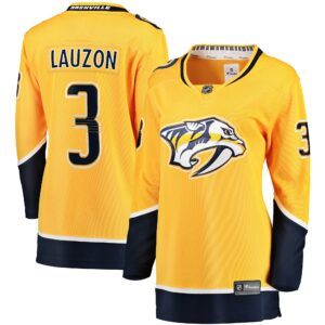 Women's Nashville Predators Jeremy Lauzon Fanatics Branded Gold Home Breakaway Player Jersey