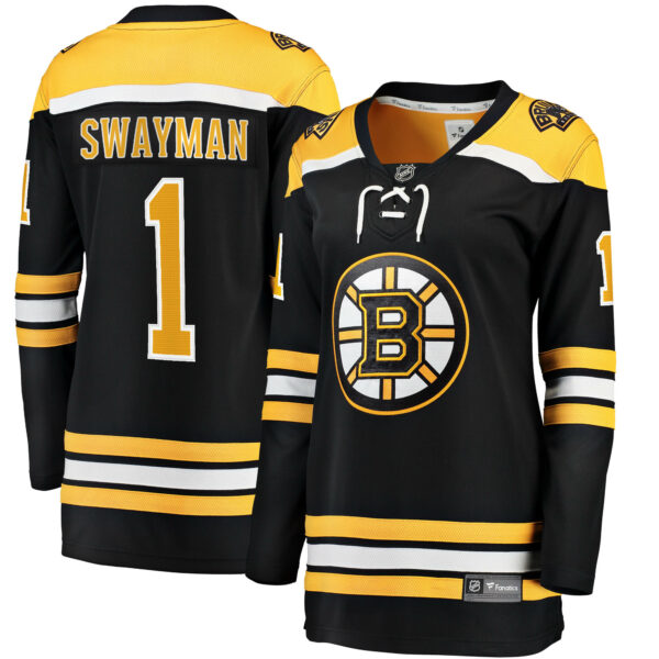 Women’s Boston Bruins Jeremy Swayman Fanatics Branded Black Home Breakaway Jersey