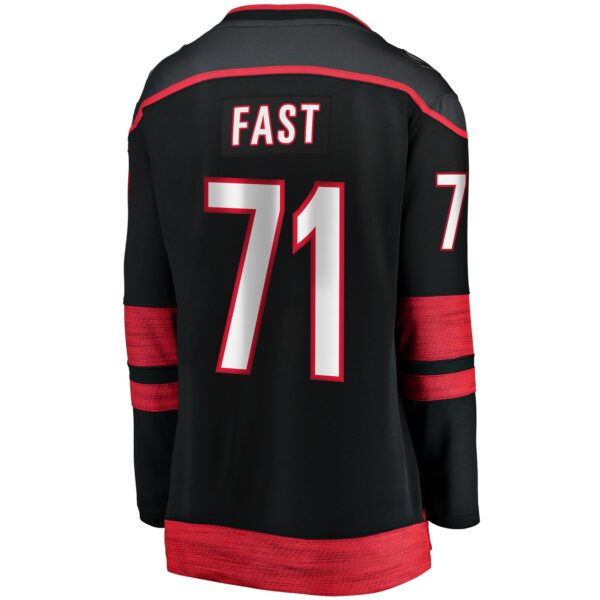 Women’s Carolina Hurricanes Jesper Fast Fanatics Branded Black Home Breakaway Player Jersey