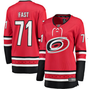 Women's Carolina Hurricanes Jesper Fast Fanatics Branded Red Alternate Breakaway Jersey