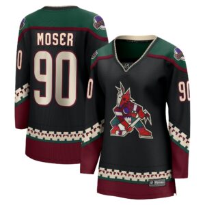 Women's Arizona Coyotes J.J. Moser Fanatics Branded Black Home Breakaway Player Jersey